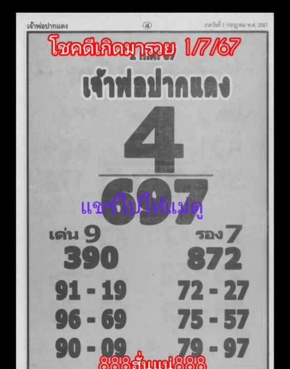 หวยเจ้าพ่อปากแดงเจ้าแม่ตะเคียน